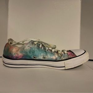 Converse Multicolor Satin Splatter Watercolor Tie Dye Shoes, Womens Size 9